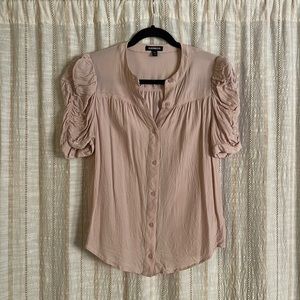 Blush pink, ruffle sleeve top